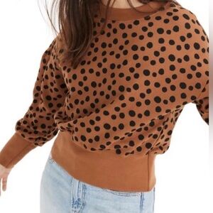 MADEWELL Pleat‎ Sleeve Dot Sweatshirt XXS